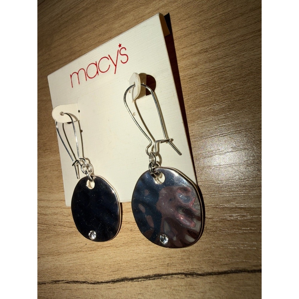 Disc‎ Drop Earrings Macy's Exclusive Pierced Earrings Flat Rhinestone Dangle